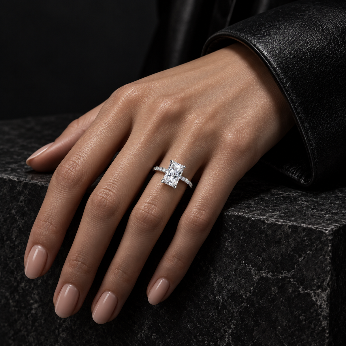 The Radiant Moissanite Ring
