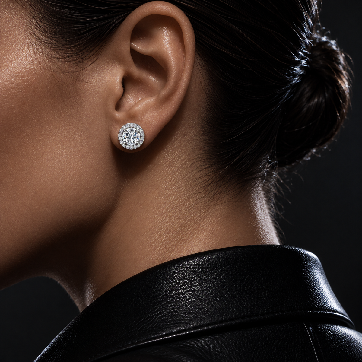 The Halo Moissanite Studs