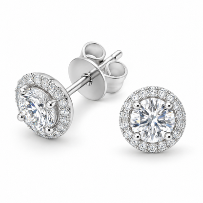 The Halo Moissanite Studs