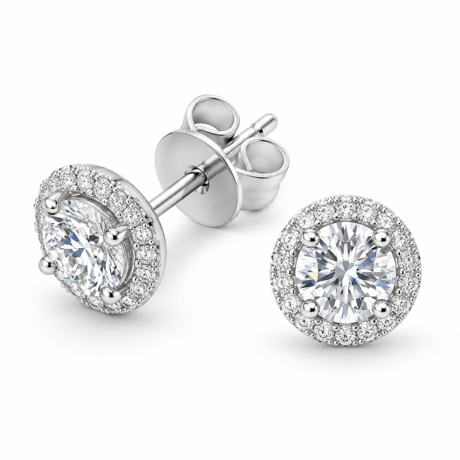 The Halo Moissanite Studs