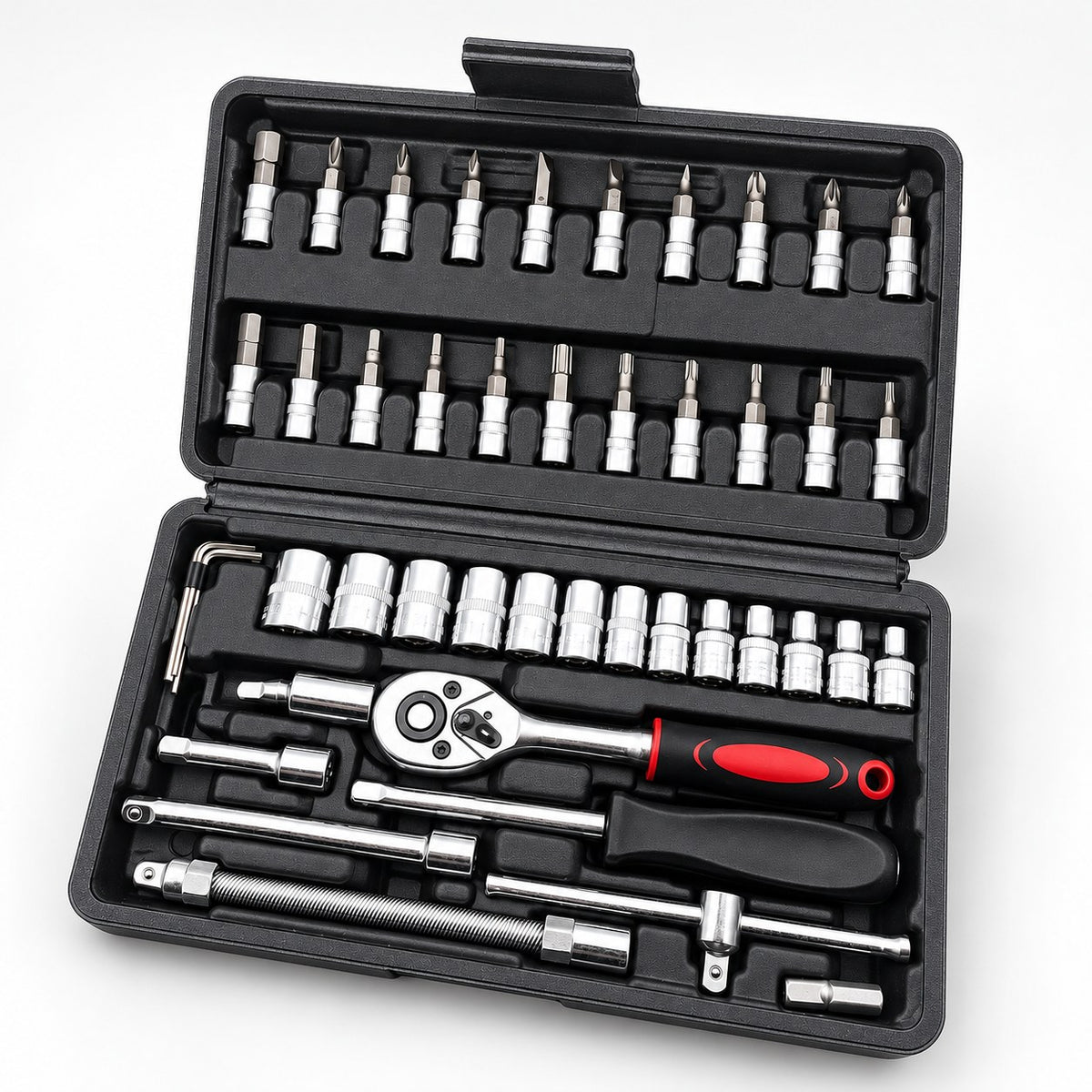46-piece 1/4 inch socket and bit set