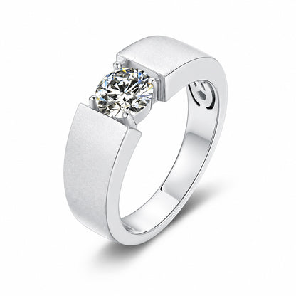 The Men's Moissanite Ring in sterling silver, product photo