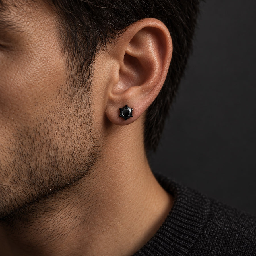 The Black Moissanite Studs