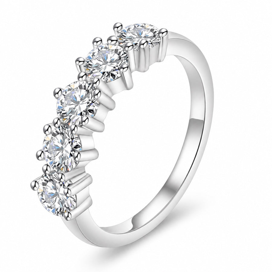 The Five-Stone Moissanite Ring, product photo