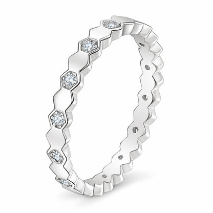 The Hexagon Moissanite Eternity Band, product photo
