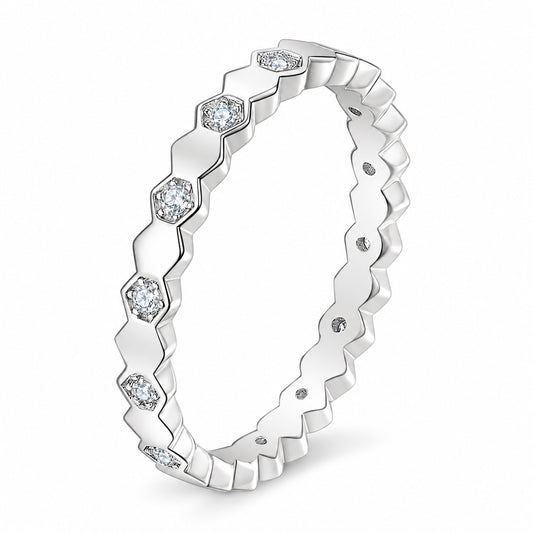 The Hexagon Moissanite Eternity Band, product photo