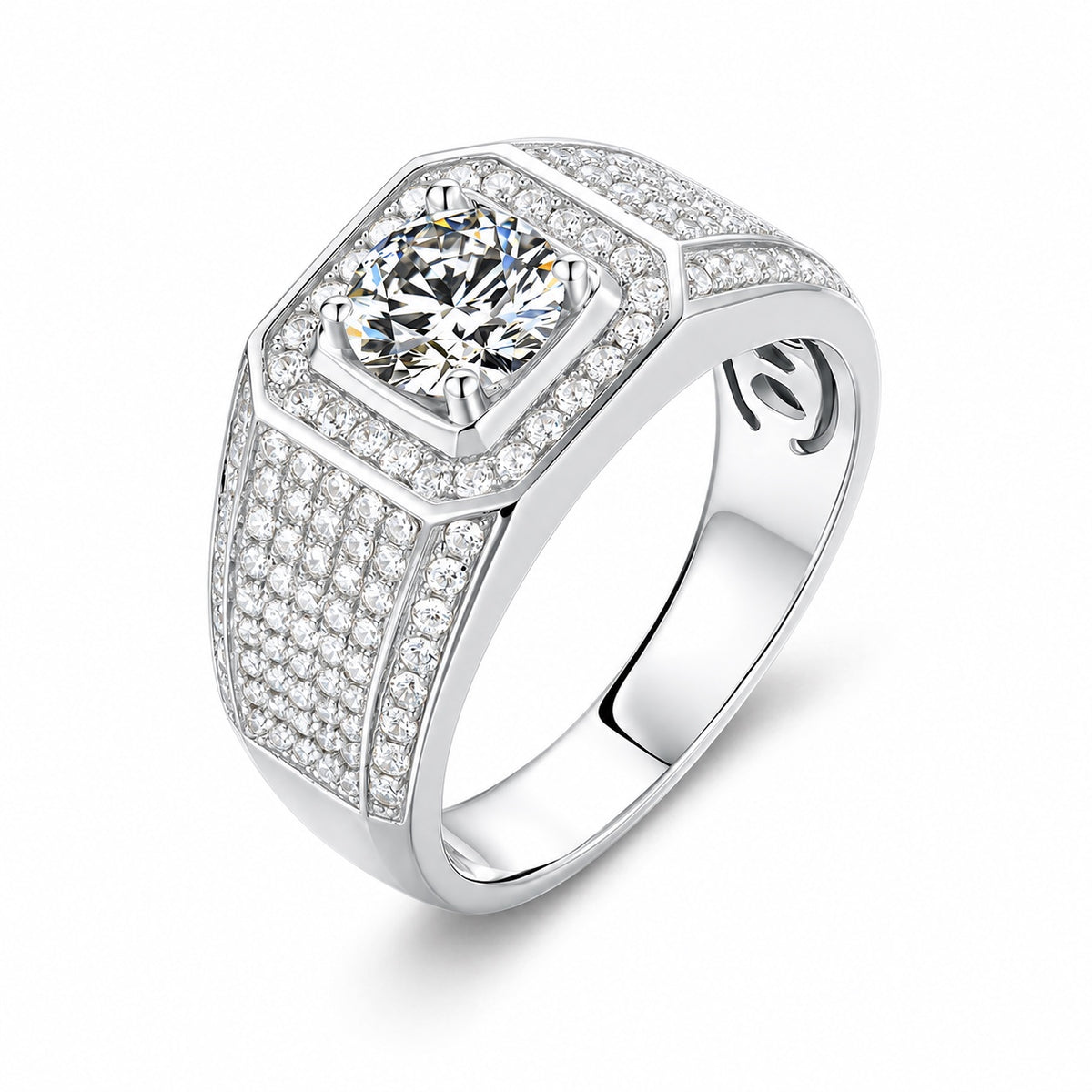 The Pavé Men's Moissanite Ring, product photo