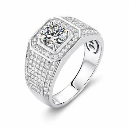 The Pavé Men's Moissanite Ring, product photo