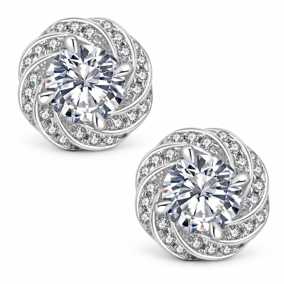 The Swirl Moissanite Studs, product photo