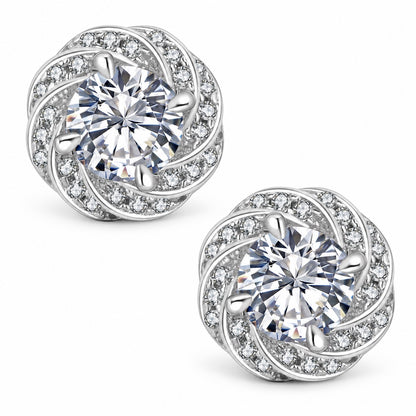 The Swirl Moissanite Studs, product photo