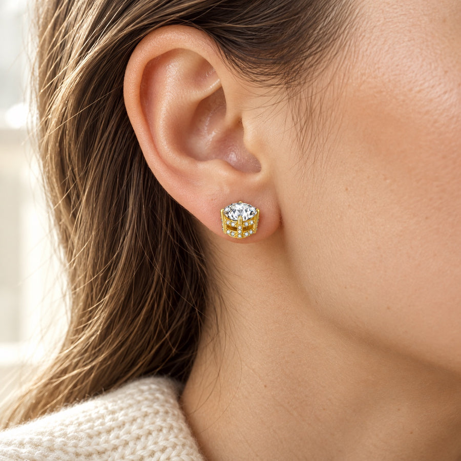 The Crown Moissanite Studs