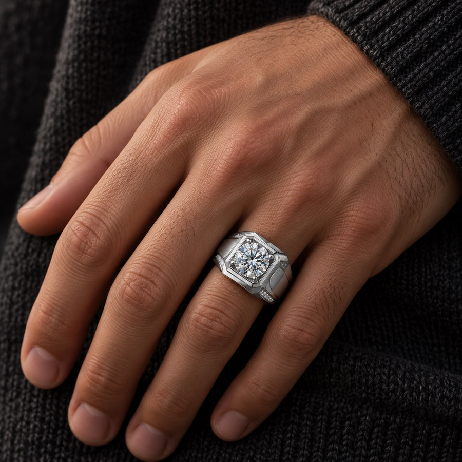 The 3 ct Men's Moissanite Ring