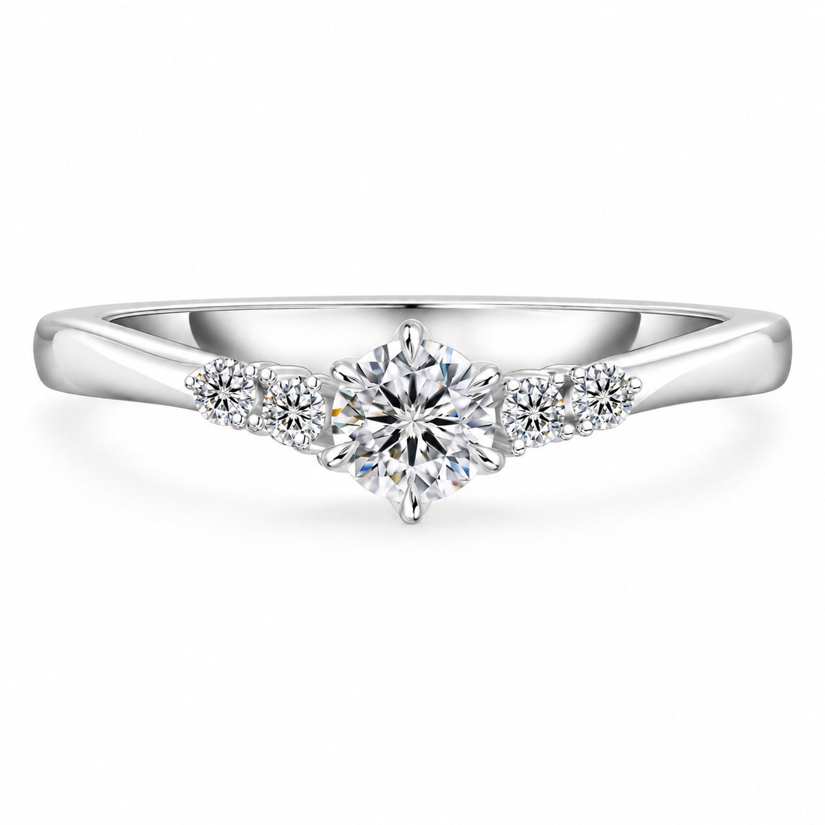 The Petite Moissanite Ring, product photo