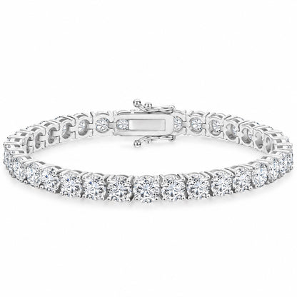 The 5 mm Moissanite Tennis Bracelet, white gold plated, product photo