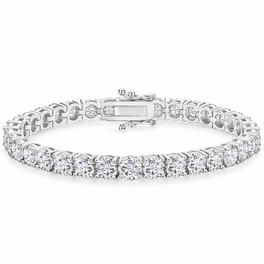 The 5 mm Moissanite Tennis Bracelet, white gold plated, product photo
