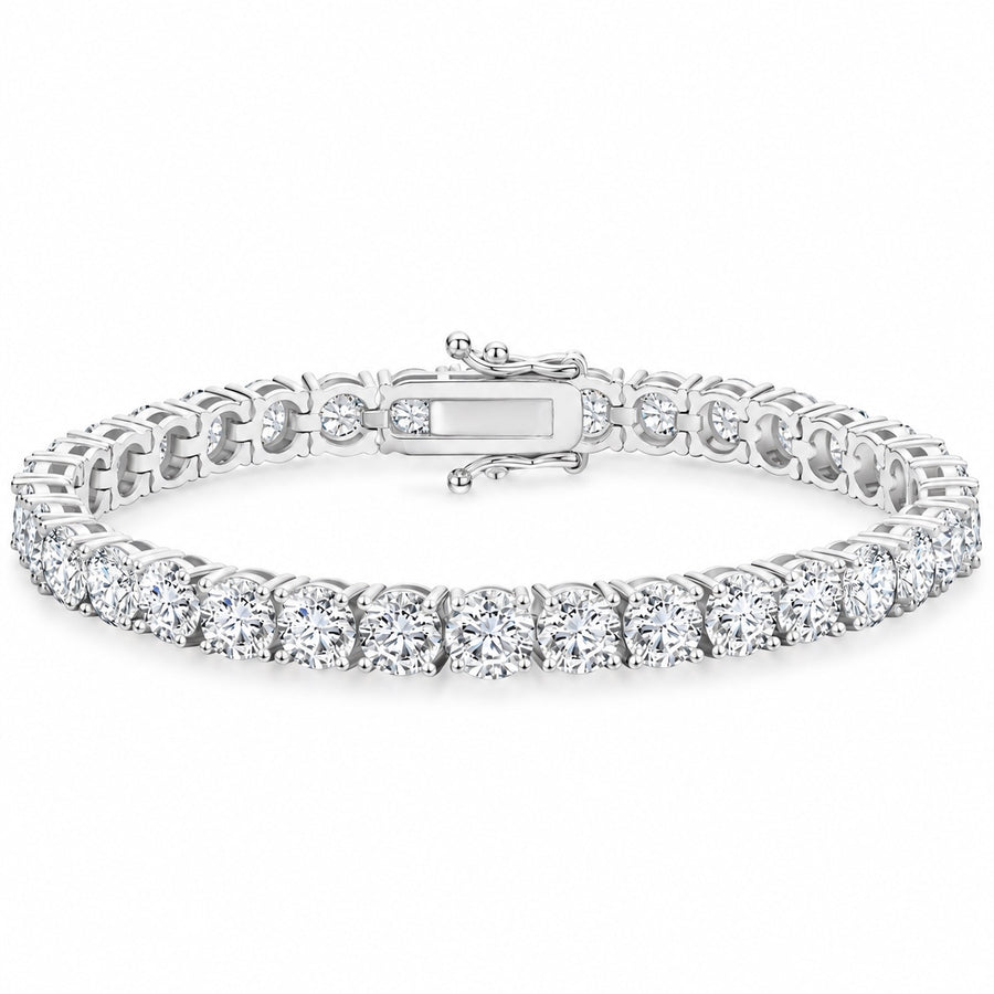 The 5 mm Moissanite Tennis Bracelet, white gold plated, product photo