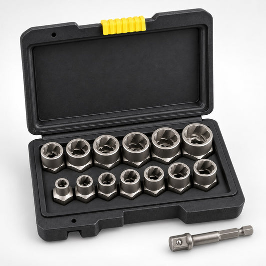 14-piece bolt and nut extractor socket set
