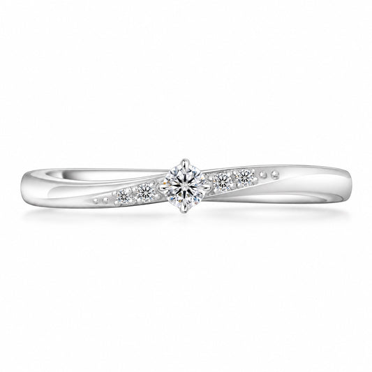 The Twist Moissanite Band in sterling silver, product photo