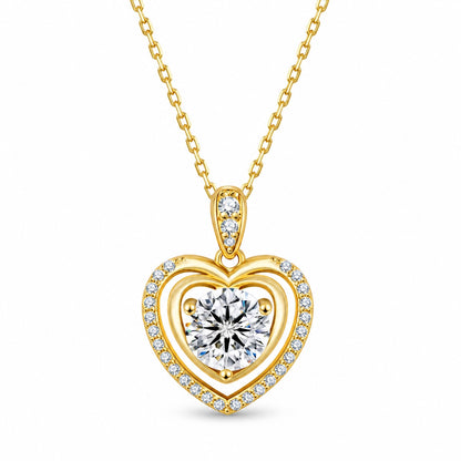 The Heart Moissanite Necklace, gold plated, product photo