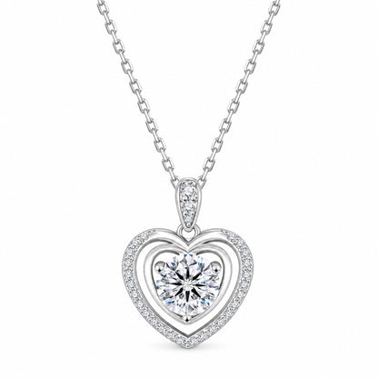 The Heart Moissanite Necklace, silver tone, product photo