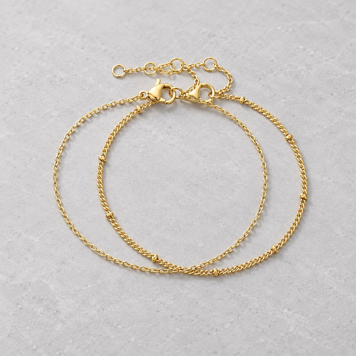 The Fine Chain Bracelet Set