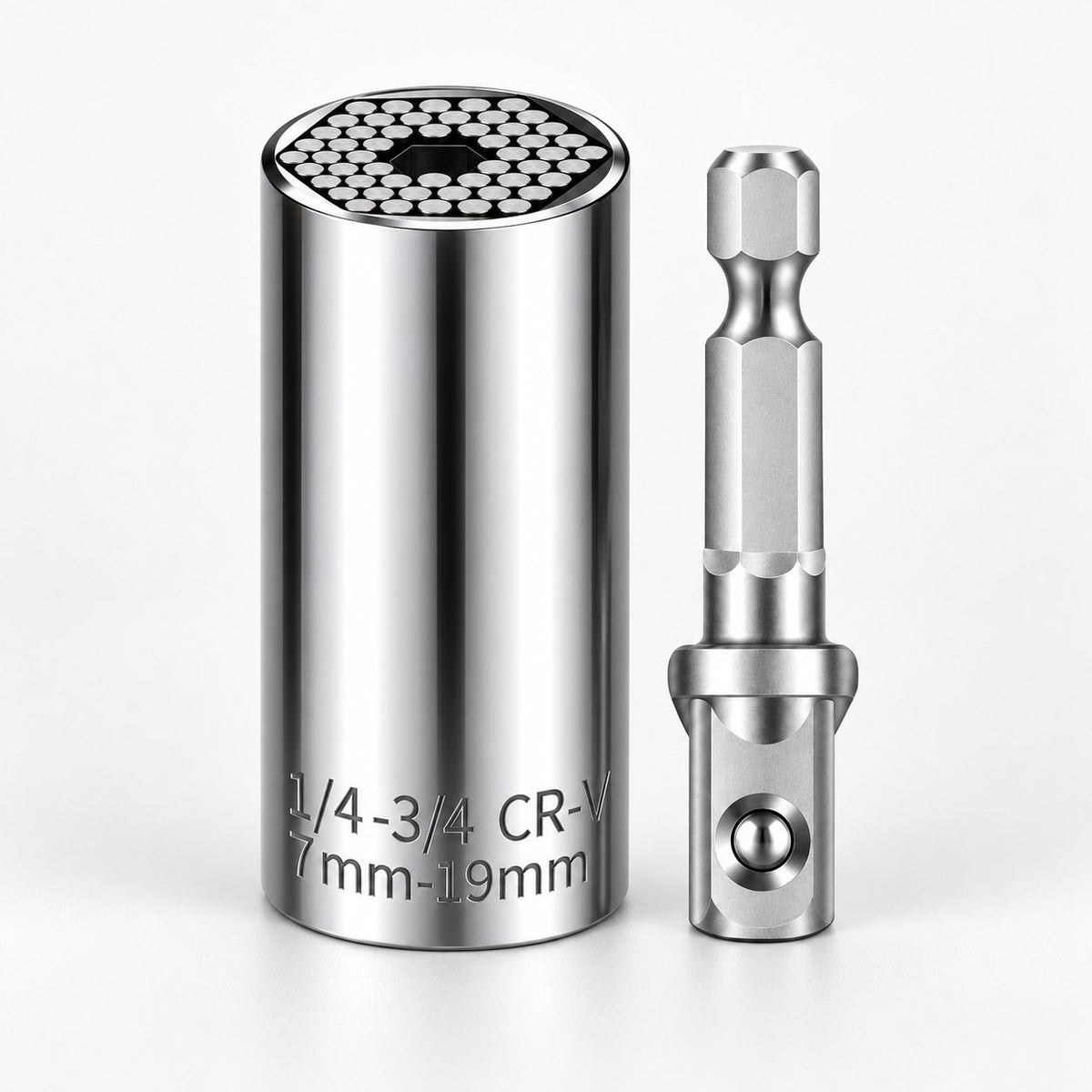 Universal socket with drill adapter, 7-19 mm