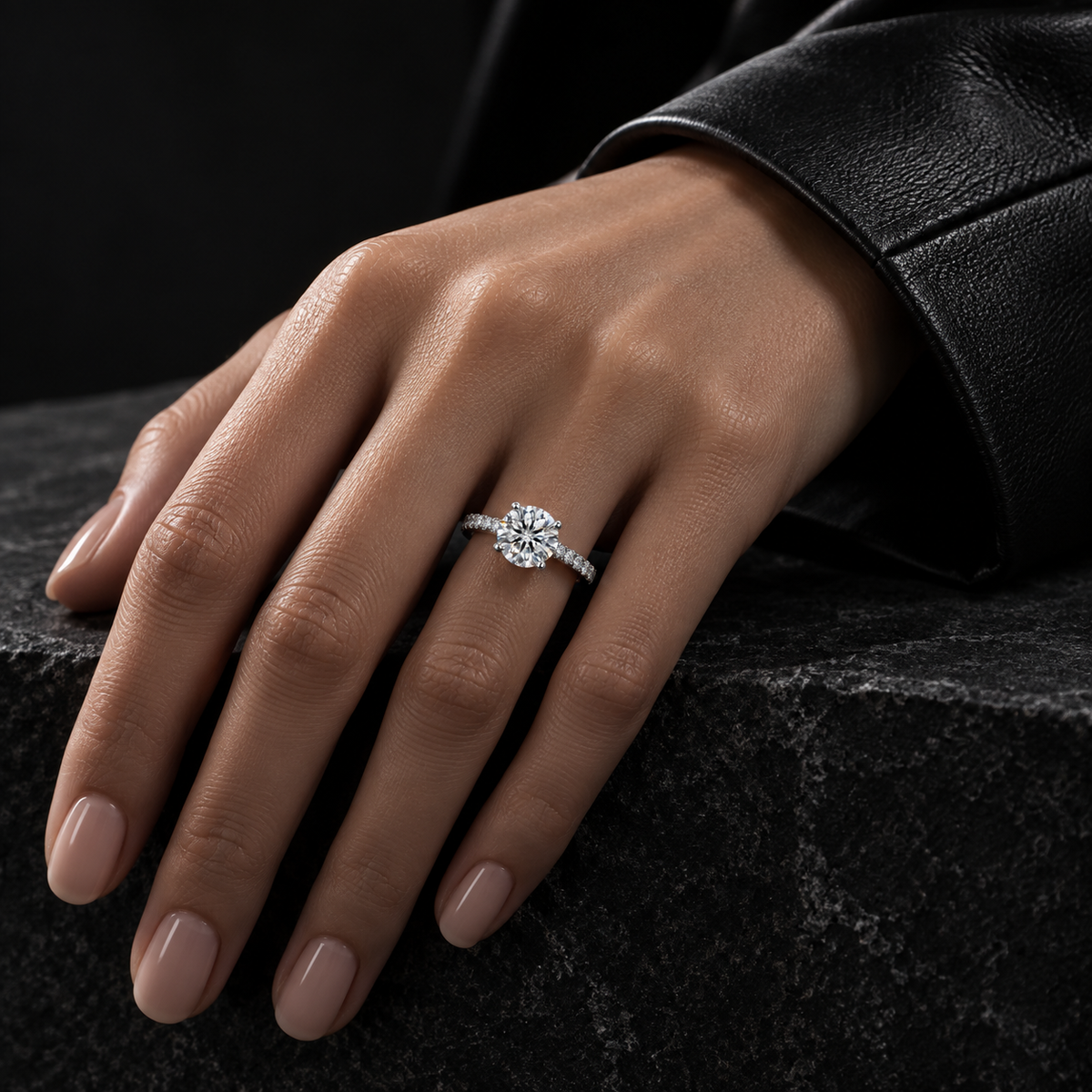 The Round Moissanite Ring